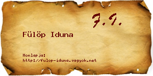 Fülöp Iduna névjegykártya